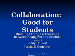 Collaboration: Good for Student Success