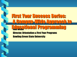 First-Year Success Series: A Campus-Wide Approach to Educational Programming