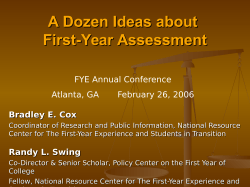Assessment of the First College Year: A Dozen Easy Ideas