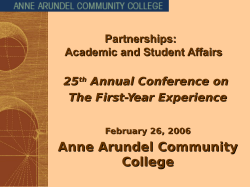 Partnerships: Academic and Student Affairs