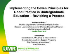Implementing the Seven Principles for Good Practice in Undergraduate Education