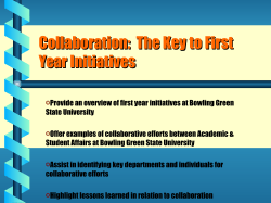 Collaboration: The Key to First-Year Initiatives