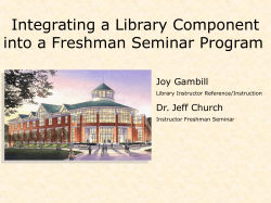 Integrating a Library Component into a First-Year Seminar Program