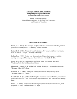 Completing Doctoral Level Research on the Student Experience