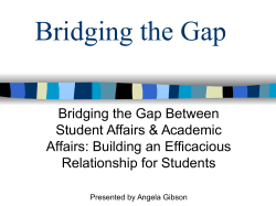 Bridging the Gap Between Student Affairs and Academic Affairs: Building an Efficacious Relationship for Students