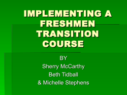 Implementing a Successful First-Year Transition Course