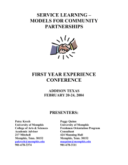 Service-Learning: Models for Campus and Community Partnerships