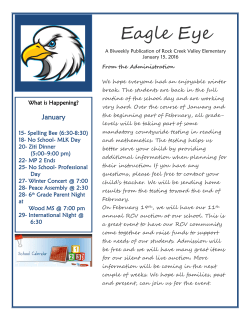 Eagle's Eye, January 15, 2016