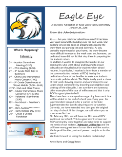 Eagle's Eye, &nbsp;January 29, 2016