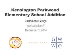 Schematic Design, Worksession #4
