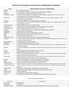 Math 2.0 Vocabulary
