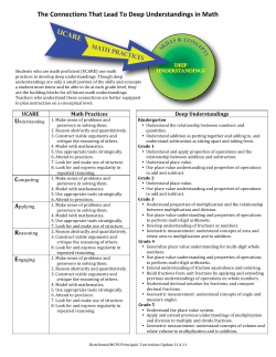 Connections that Lead to a Deeper Understanding of Math