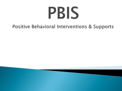 Positive Behavior Interventions Support (PBIS)