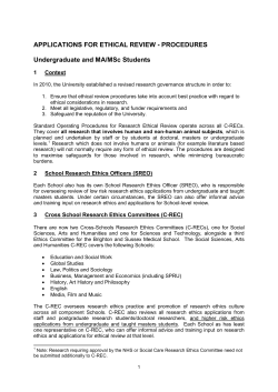 Procedures for undergraduate and postgraduate taught students