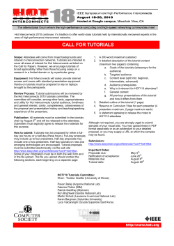 Download a copy of the Call For Tutorials