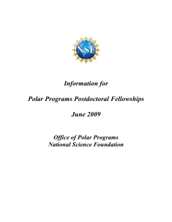 Information Booklet for Polar Programs Postdoctoral Research Fellows, June 2009