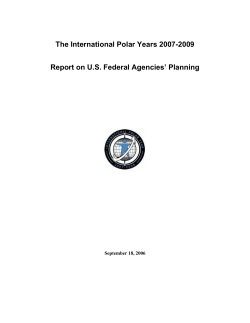 The International Polar Years 2007-2009: Report on U.S. Federal Agencies Planning