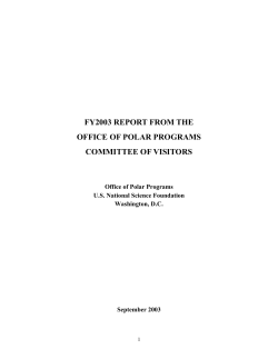 2003 Report from the Office of Polar Programs Committee of Visitors