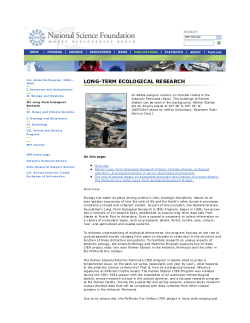 III. Long-Term Ecological Research