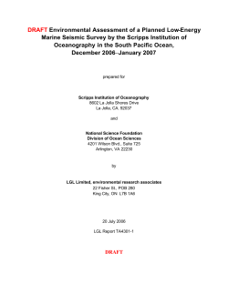 Environmental Assessment of a Low Energy Marine Seismic Survey in the South Pacific