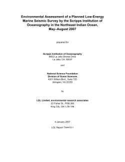 Environmental Assessment of Planned Low Erngy Marine Seismic Survey in Northeast Indian Ocean