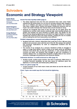 Schroders Economic Strategy Viewpoint - June 2014