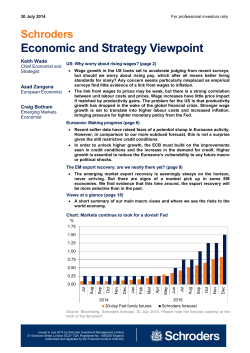 Schroders Economic Strategy Viewpoint - July 2014