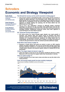 Schroders Economic Strategy Viewpoint - April 2014