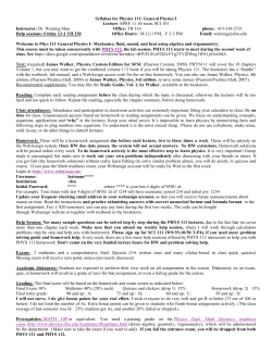 Phy111 Syllabus Pdf format