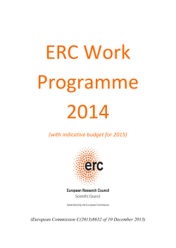 2014 to 2015 ERC Grants