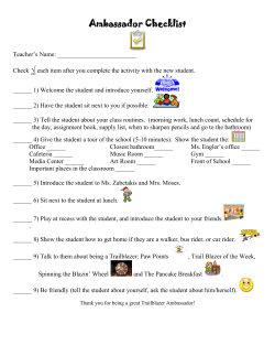 Trail Blazer Ambassador Checklist 3 - 5