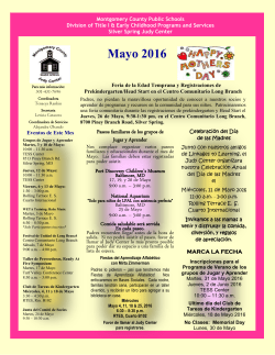 Silver Spring Judy Center May 2016 Newsletter-Spanish