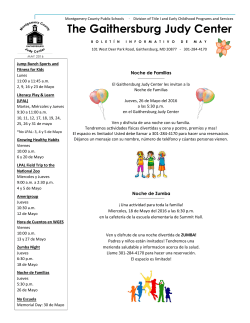 Gaithersburg Judy Center May 2016 Newsletter - SPANISH