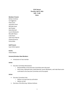 April 2015 ECAC mtg. Notes
