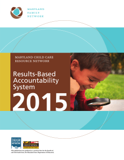 Maryland Family Network Results Based Accountability 2015 Report