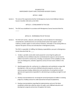 BYLAWS of the Montgomery County Early Childhood Coordinating Council