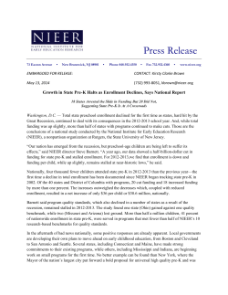 Growth in State Pre-K Halts as Enrollment Declines, Says National Report