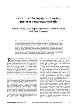 Scientists who engage with society perform better academically