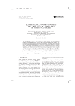 Electrical Transport Properties and Field Effect Transistors of Carbon Nanotubes