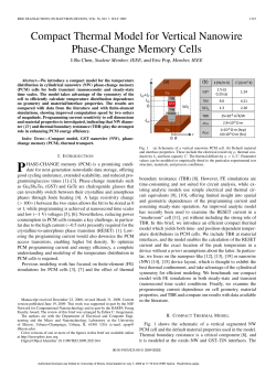 Compact Thermal Model for Vertical Nanowire Phase-Change Memory Cells