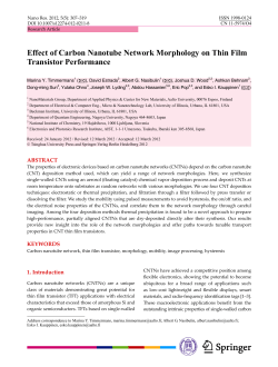 Effect of Carbon Nanotube Network Morphology on Thin Film Transistor Performance