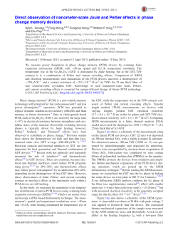 Direct Observation of Nanometer-Scale Joule and Peltier Effects in Phase Change Memory Devices