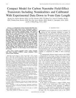 Compact Model for Carbon Nanotube Field-Effect Transistors Including Nonidealities and Calibrated with Experimental Data Down to 9-nm Gate Length