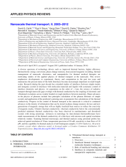 Nanoscale Thermal Transport II: 2003-2012