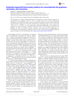 Substrate-supported thermometry platform for nanomaterials like graphene, nanotubes, and nanowires
