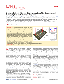 Li Intercalation in MoS 2 : In Situ Observation of Its Dynamics and Tuning Optical and Electrical Properties