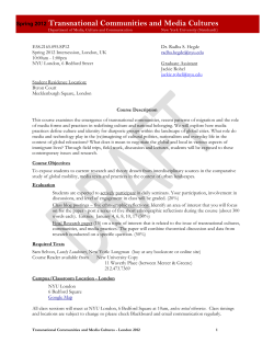 Draft course syllabus