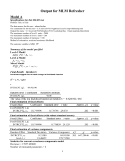 HLM Output From Lecture
