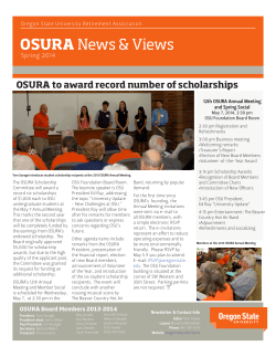 OSURA 2014 Spring Newsletter
