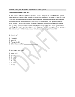 Faculty Senate Diversity Survey 2013